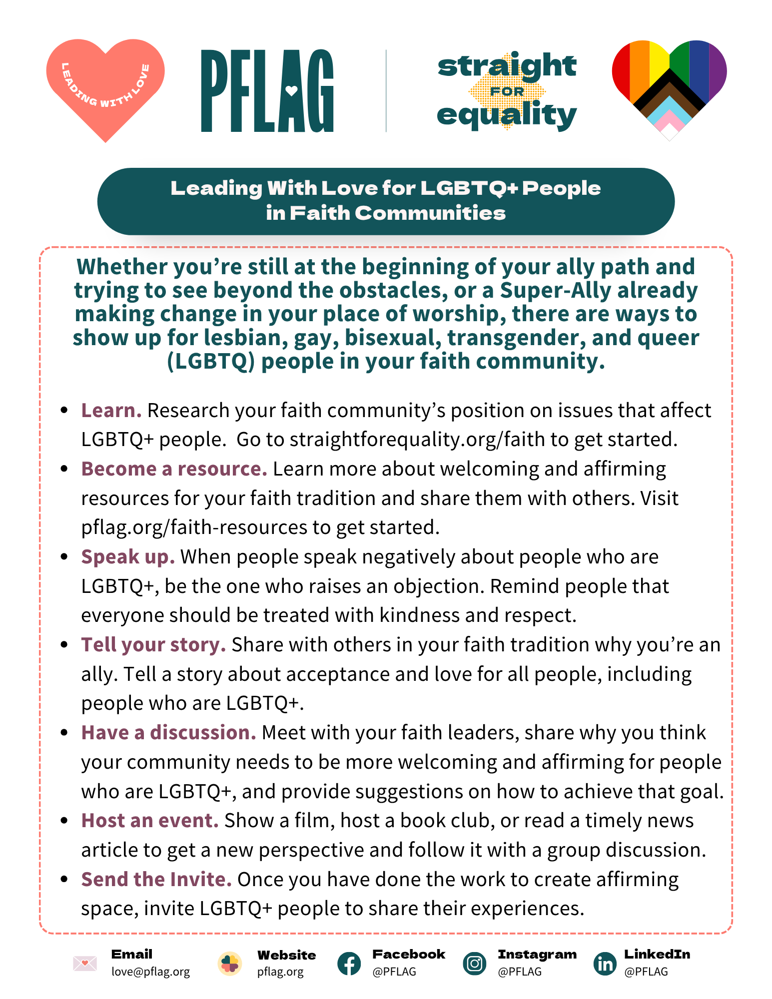 Flyer that reiterates the above recommendations.